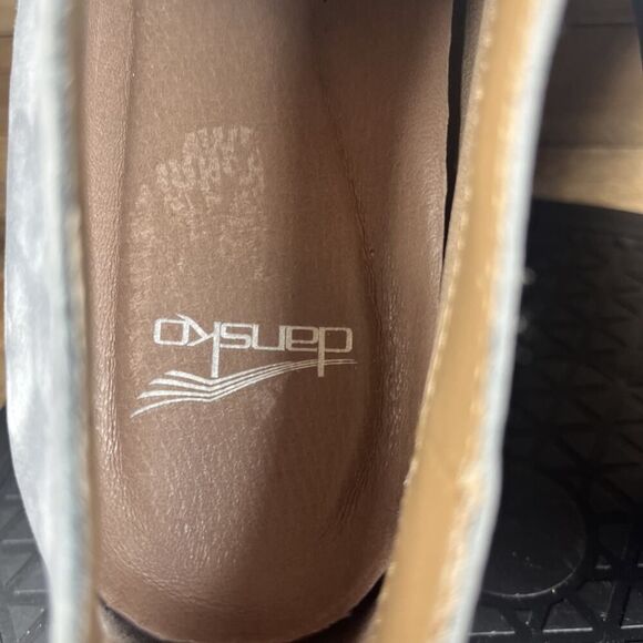 Dansko Womens Size 11-11.5 Cadee Gray Leather Ankle Lace Up Wedge Booties - Picture 7 of 10